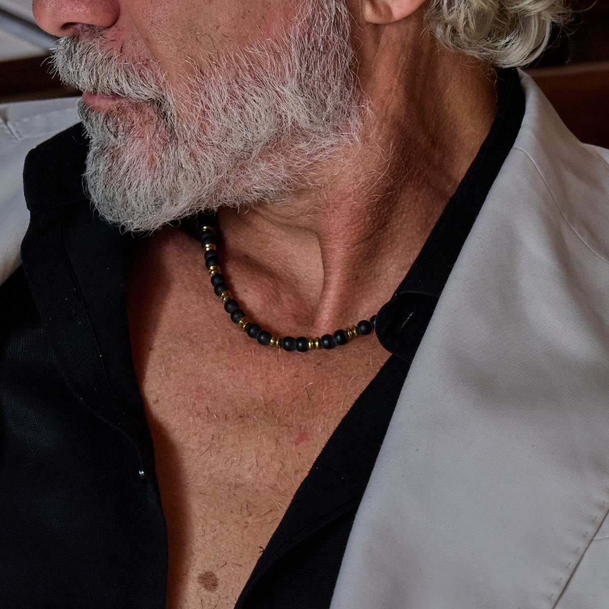 Handmade Necklace for Men with Onyx