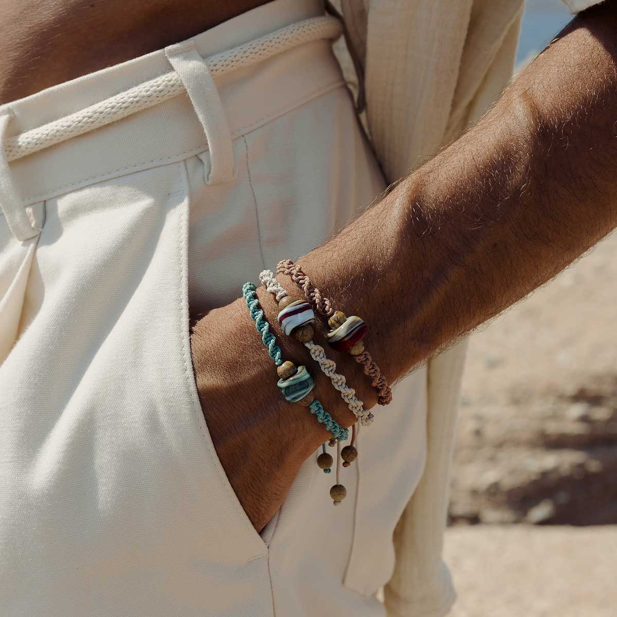 Handmade Knitted Bracelet for Men