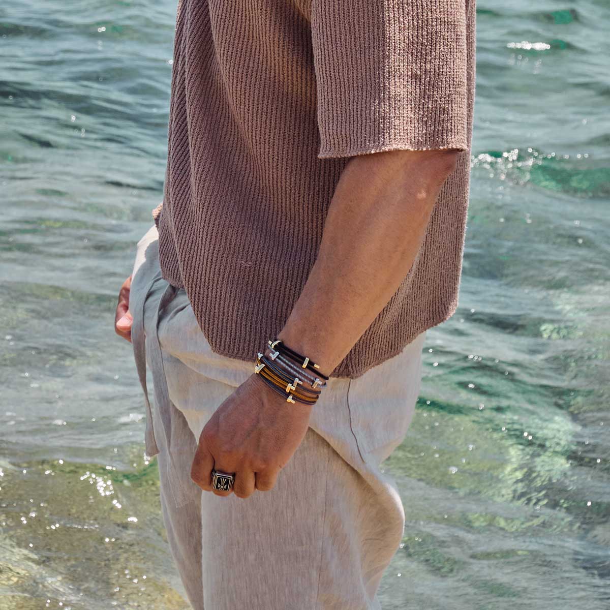 Handmade Bracelet For Men with Steel Wire