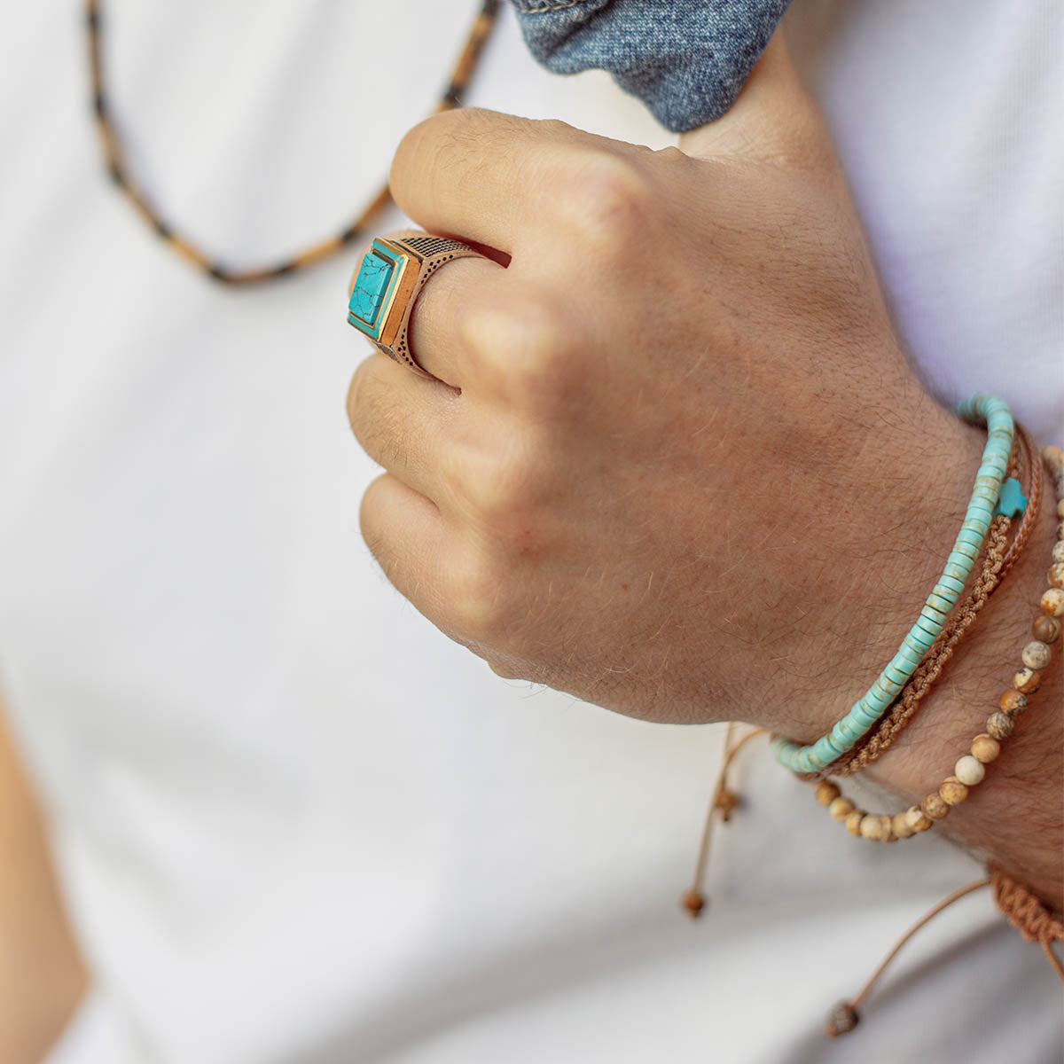 Handmade Multi-Line Bracelet For Men with Cross