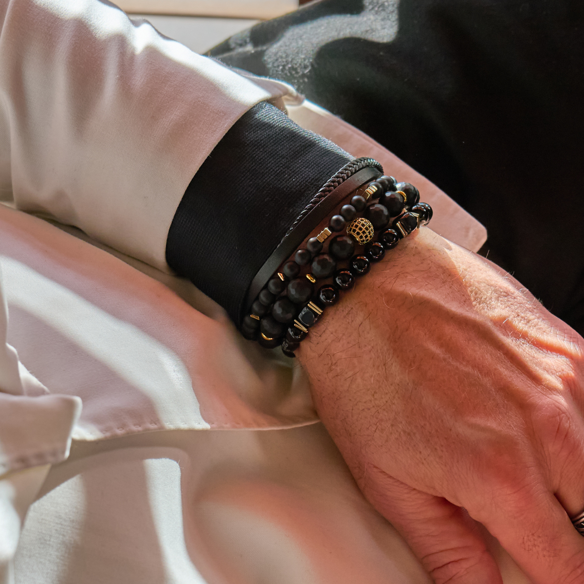 Handmade Bracelet For Men with Onyx