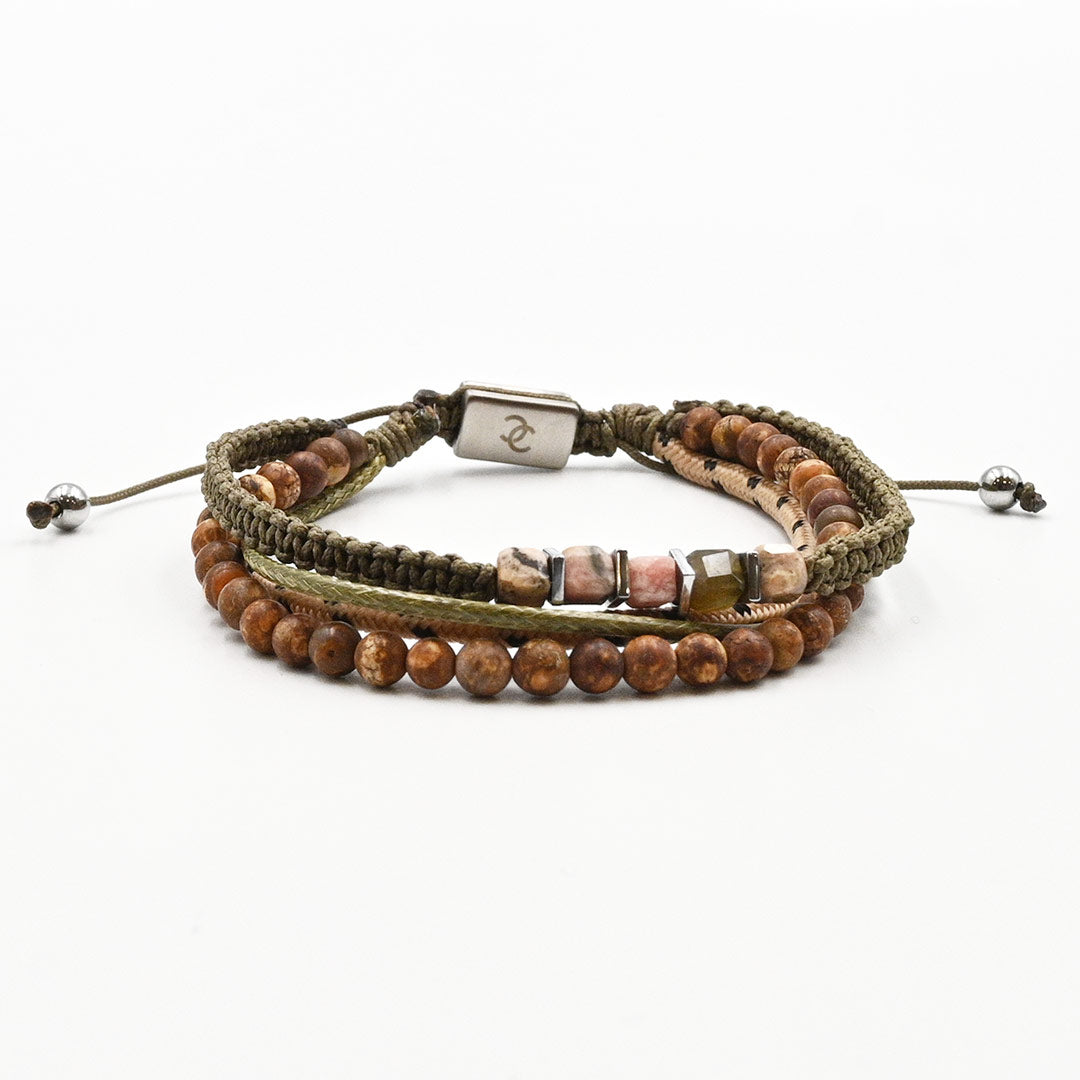 Handmade Multi-Line Bracelet For Men with Agate