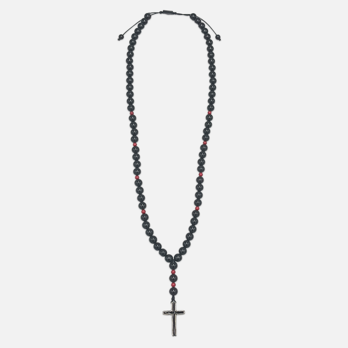 Handmade Rosary Necklace for Men with Onyx