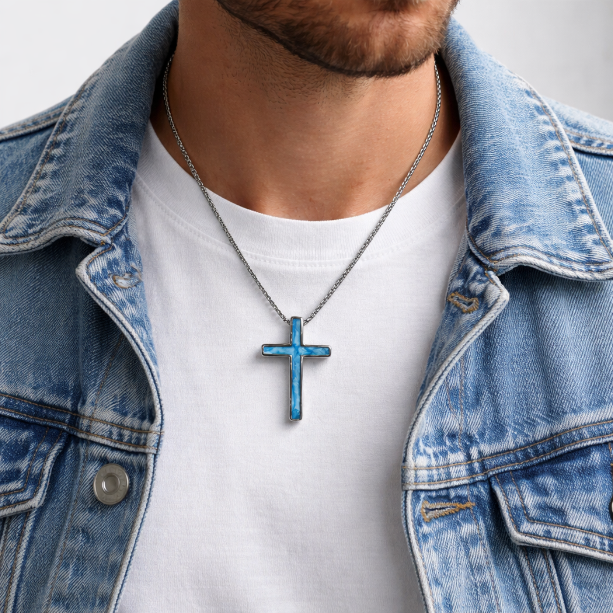 Men's Necklace with Chain & Cross