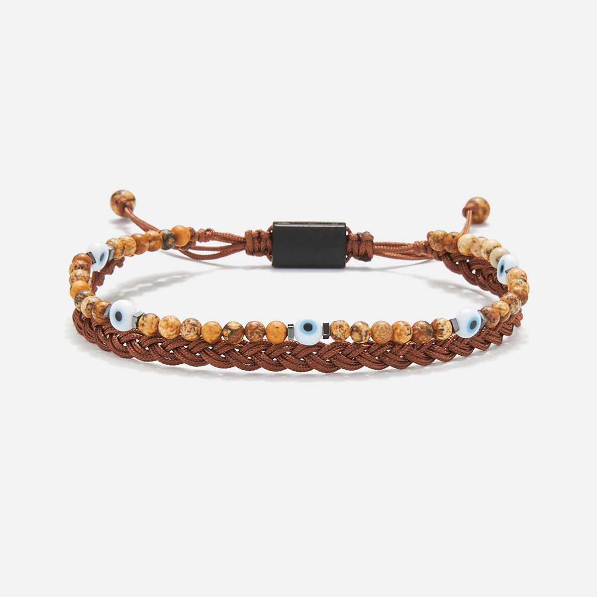 Handmade Multi-Line Bracelet For Men with Evil Eye
