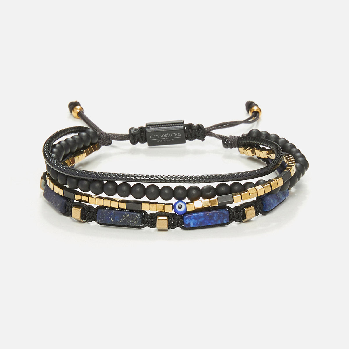 Handmade Multi-Line Bracelet For Men with Evil Eye