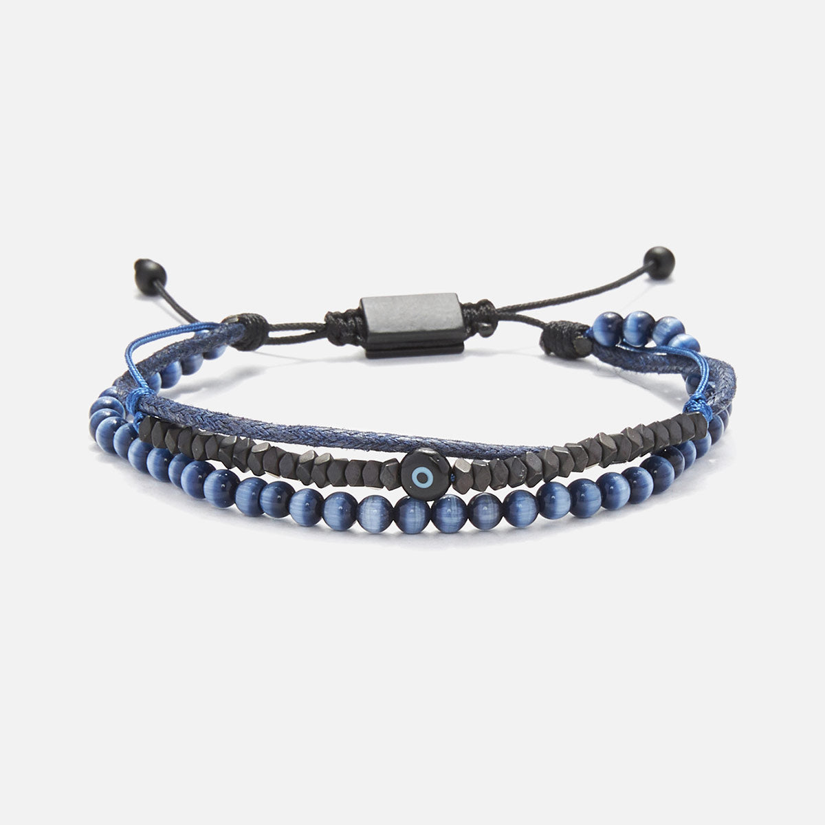 Handmade Multi-Line Bracelet For Men with Evil Eye