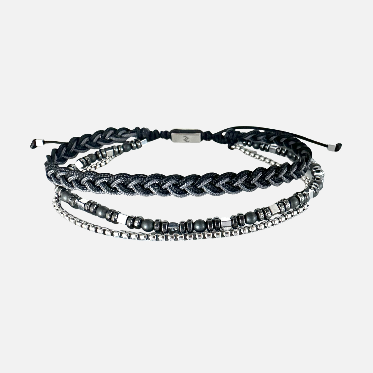 Men's Handmade Multi-Line Bracelet with Hematite