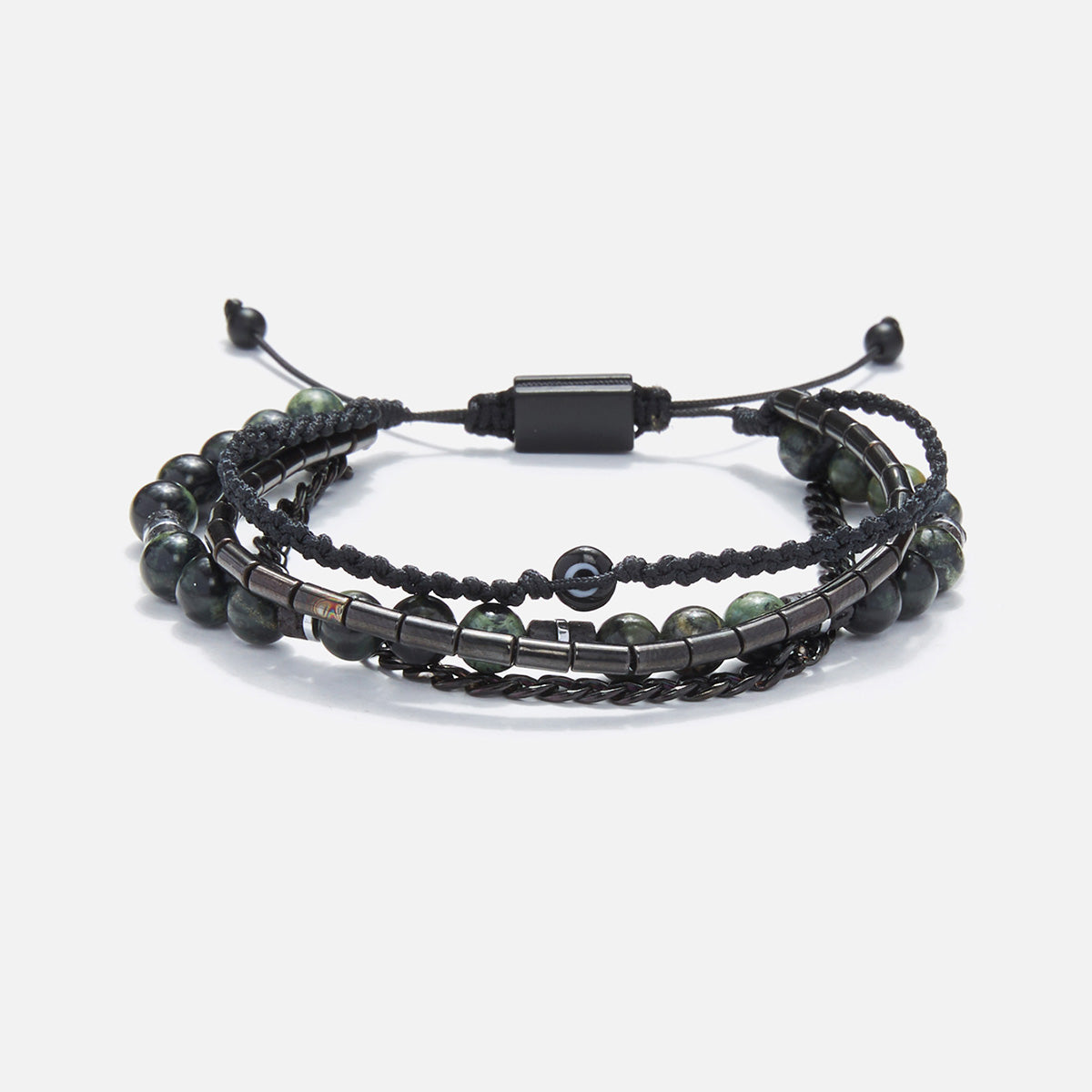 Handmade Multi-Line Bracelet For Men with Evil Eye