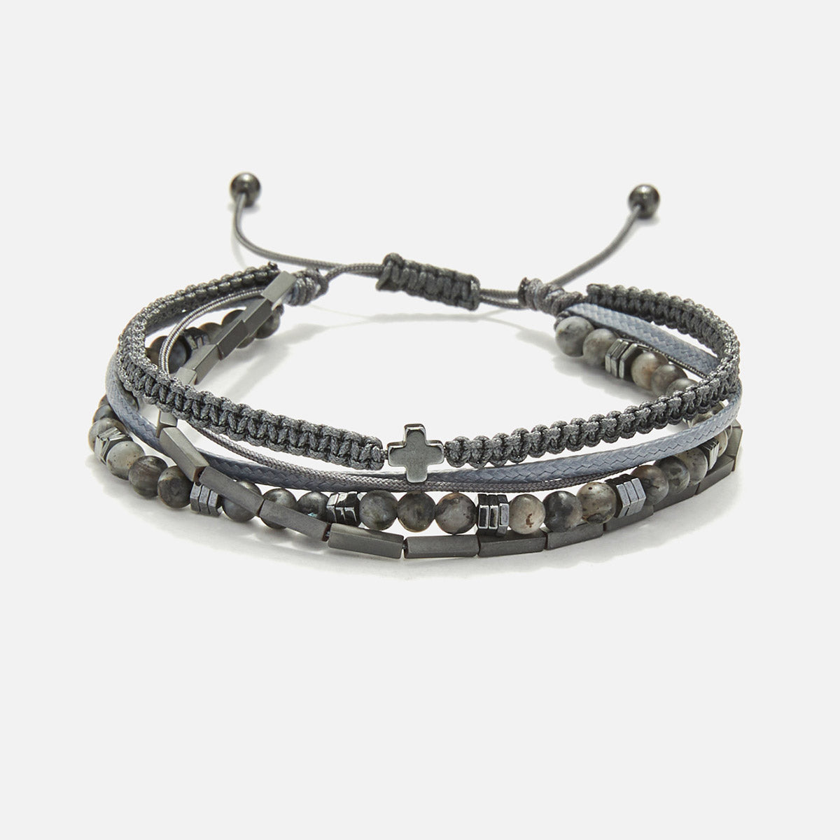 Handmade Multi-Line Bracelet For Men with Larvikite