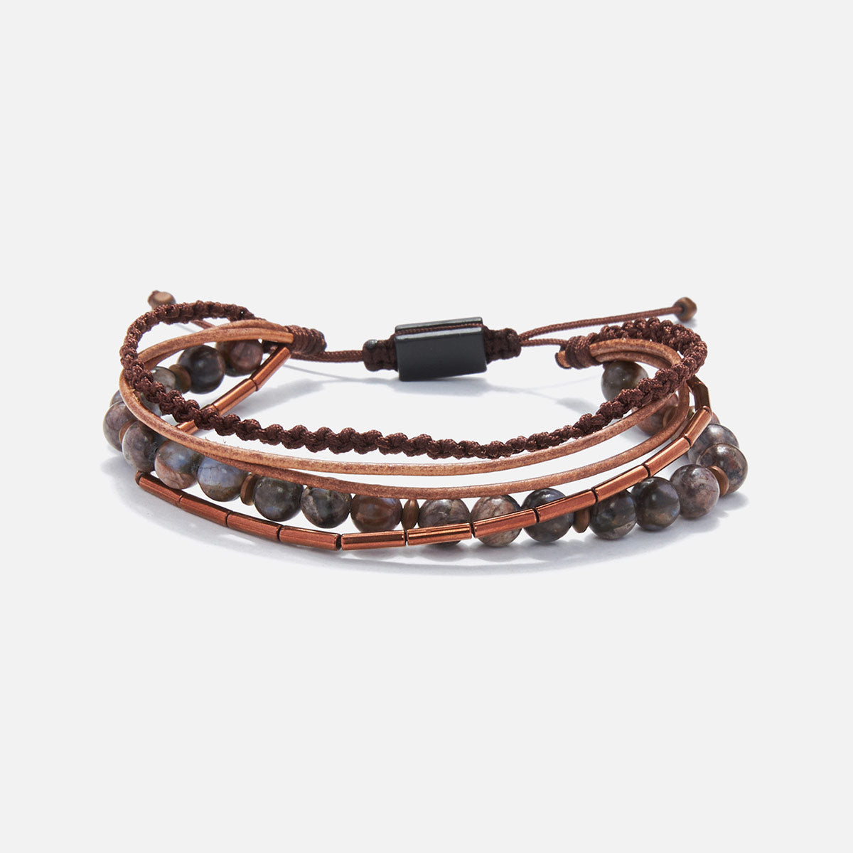 Handmade Multi-Line Bracelet For Men with Agate
