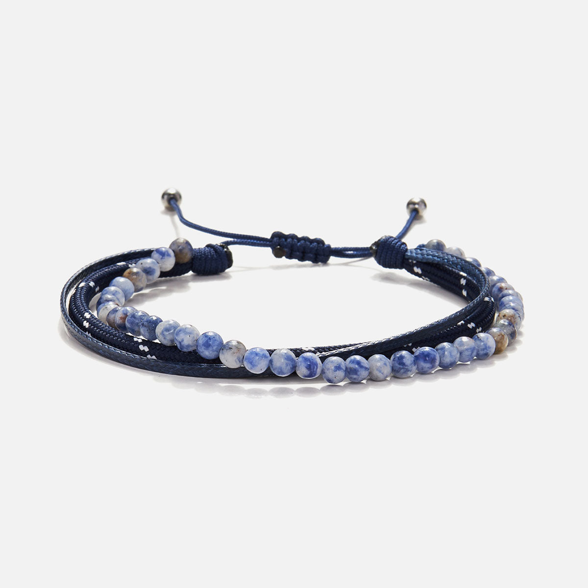 Handmade Multi-Line Bracelet For Men with Blue Sodalite