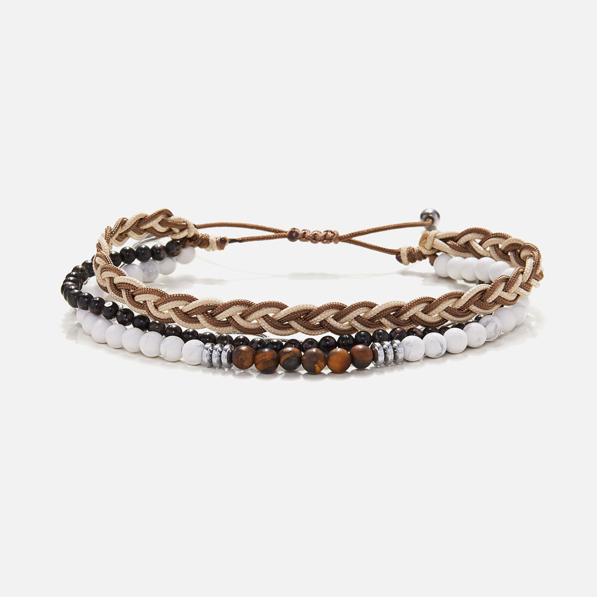 Handmade Multi-Line Bracelet For Men with Howlite