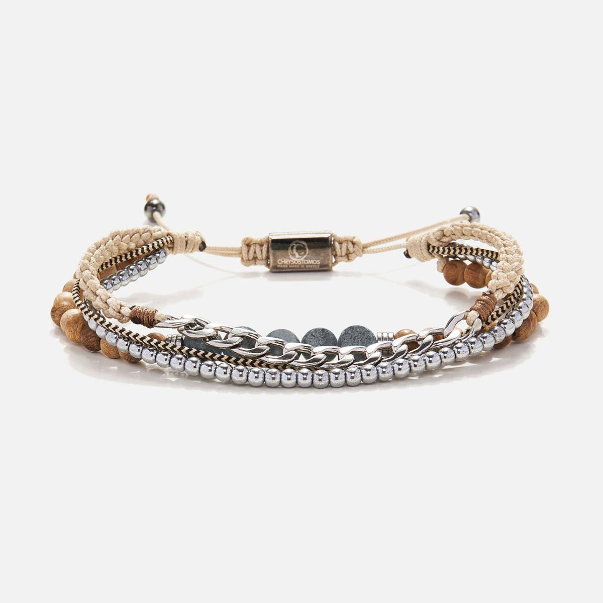 Handmade Multi-Line Bracelet For Men with Agate