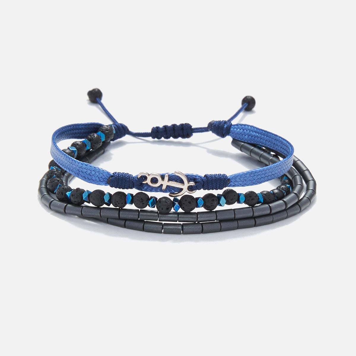Handmade Multi-Line Bracelet For Men with Anchor