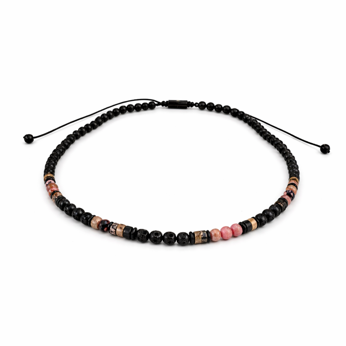 Men's Handmade Necklace from Lava & Rodonite