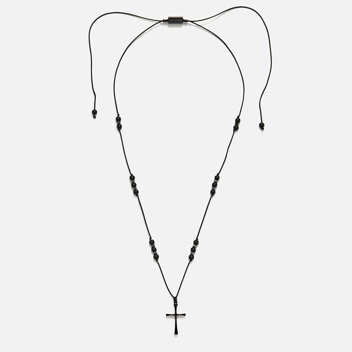 Handmade Necklace for Men with Onyx & Cross