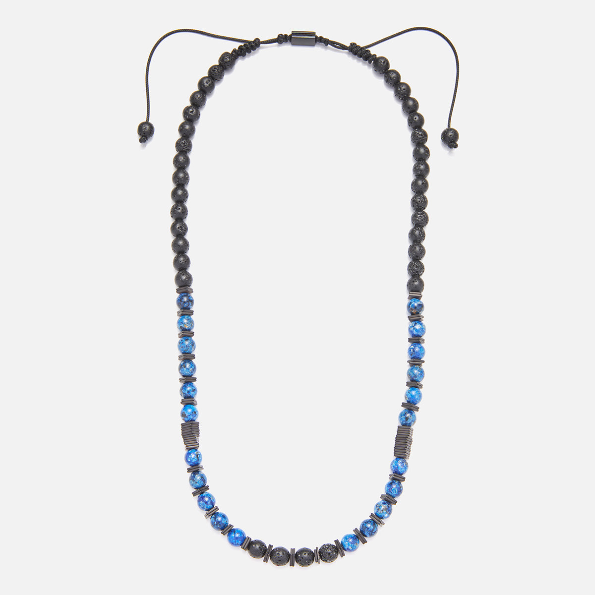 Handmade Necklace for Men with Agate & Lava
