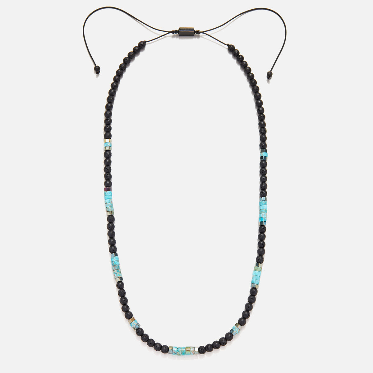 Handmade Necklace for Men with Lava & Howlite