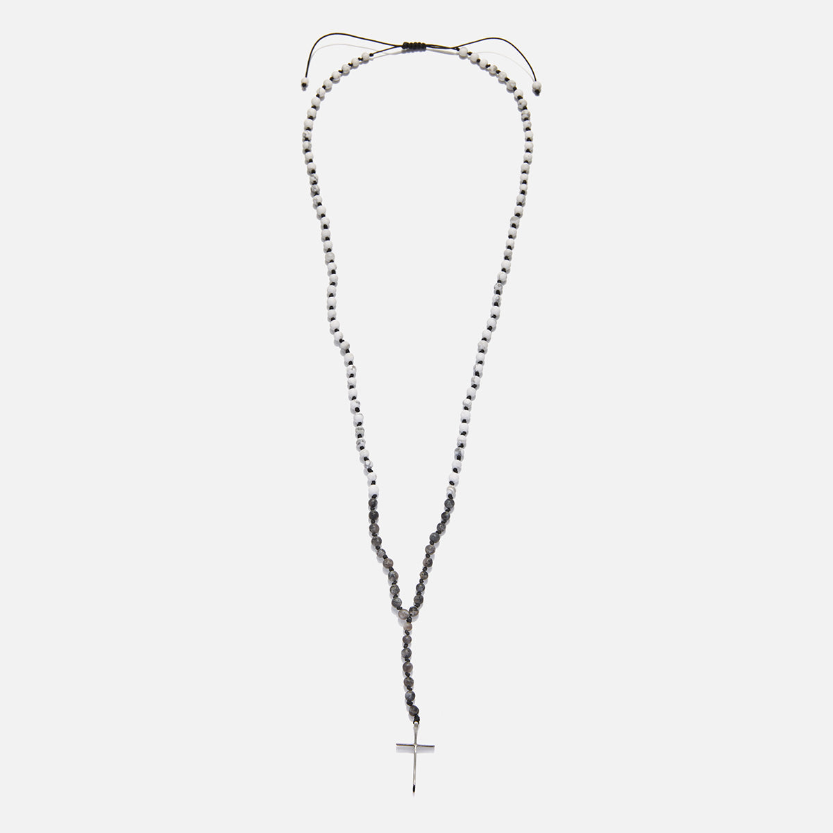 Handmade Rosary Necklace for Men with Howlite