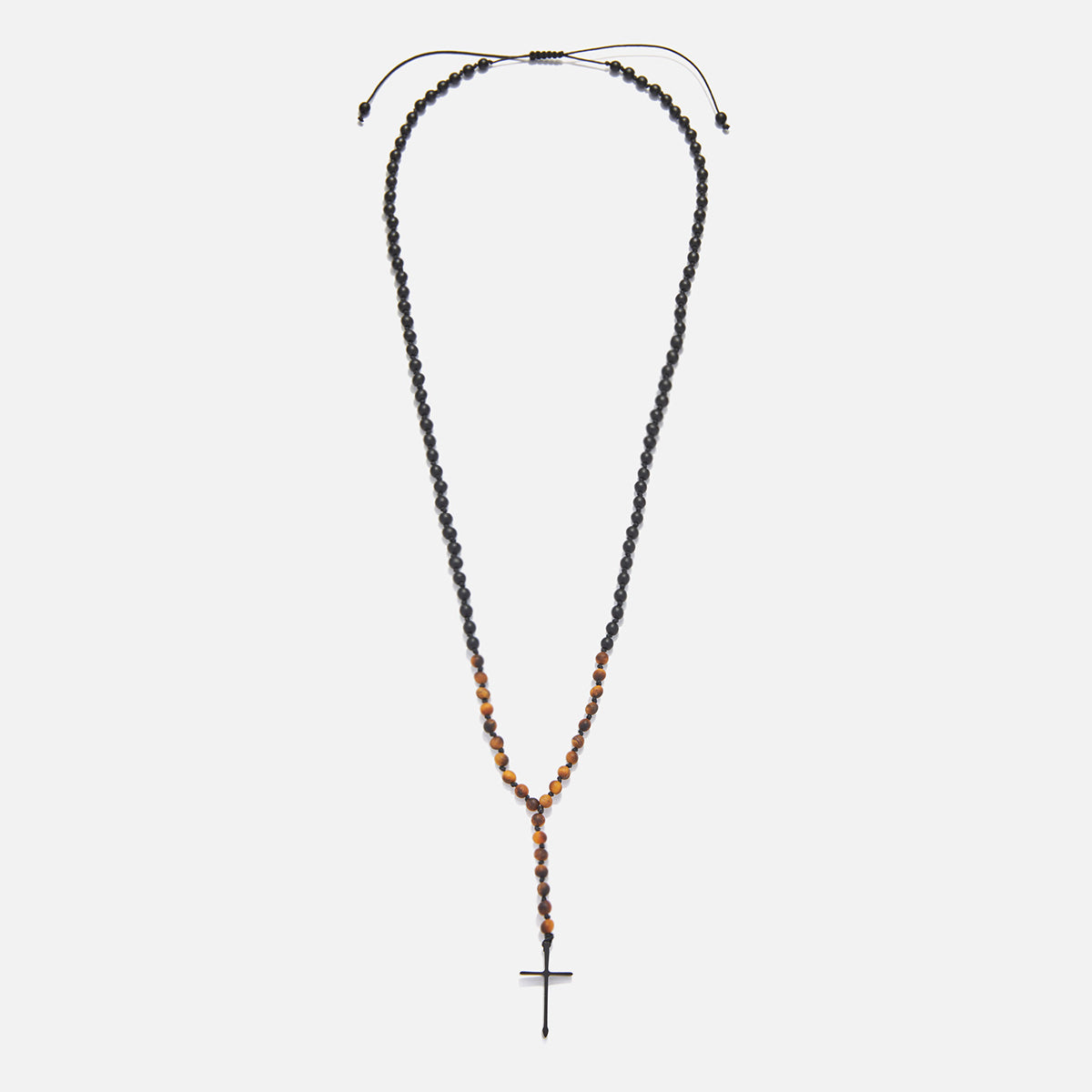 Handmade Rosary Necklace for Men with Onyx