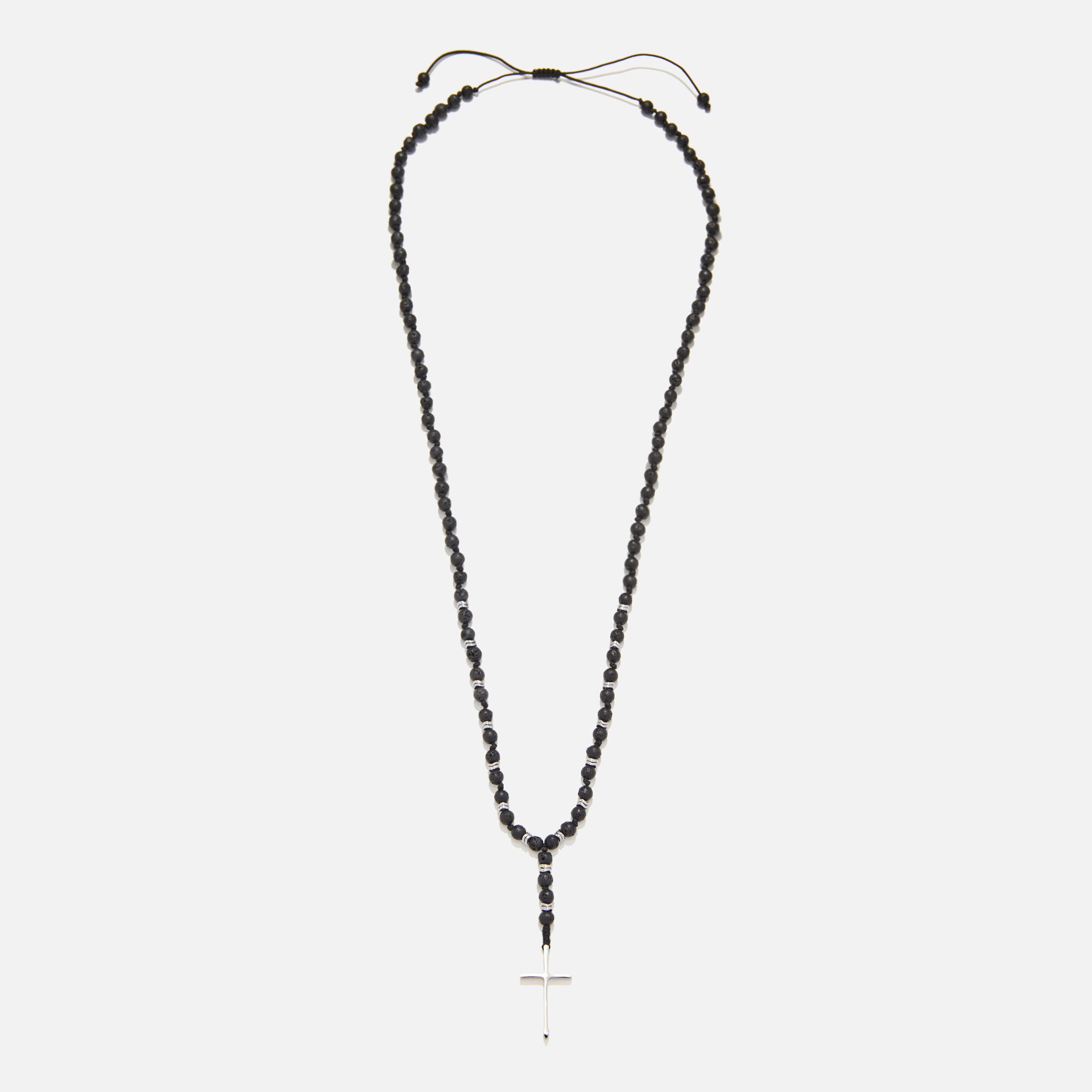 Handmade Rosary Necklace for Men with Lava