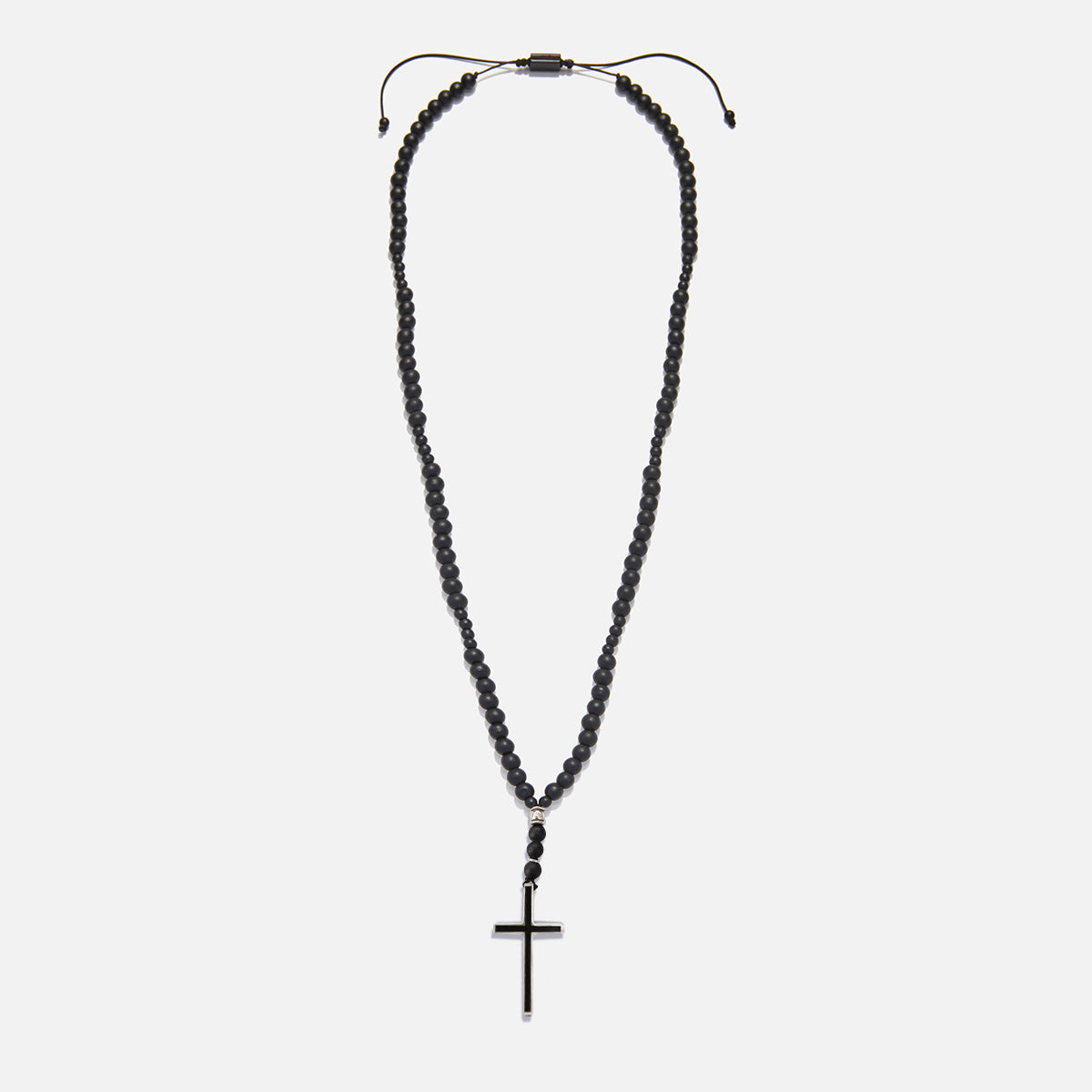 Handmade Rosary Necklace for Men with Onyx