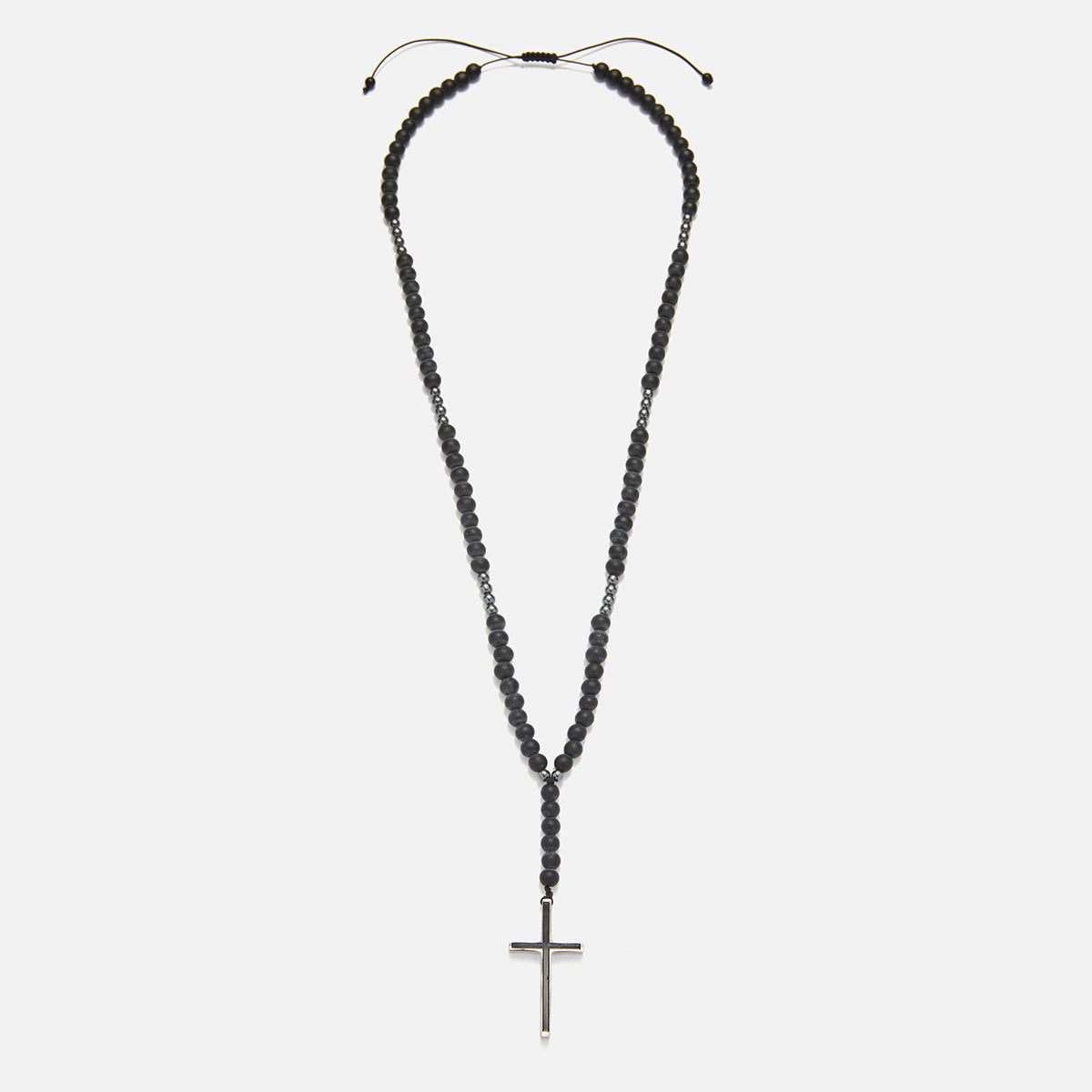 Handmade Rosary Necklace for Men with Onyx