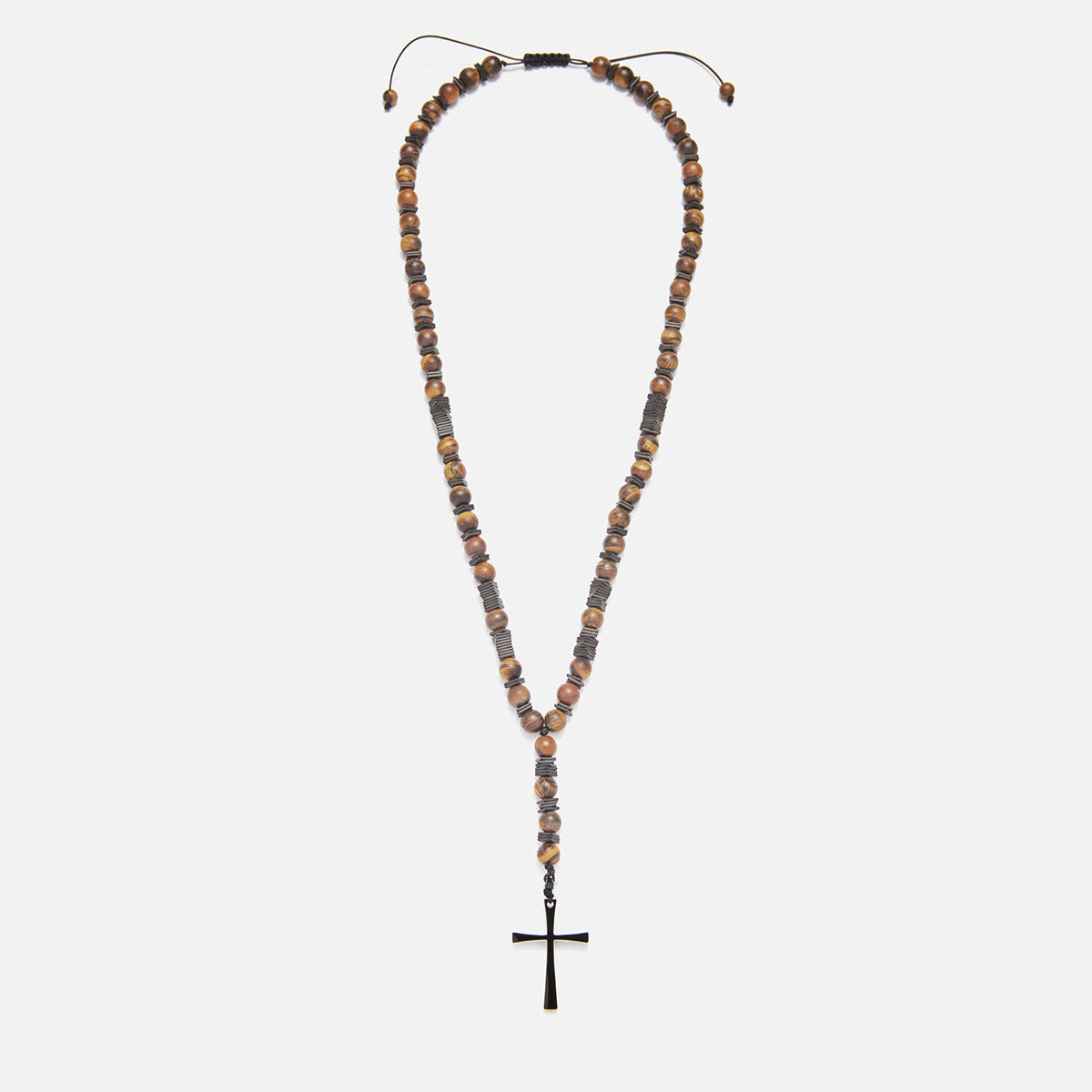 Handmade Rosary Necklace for Men with Tiger's Eye