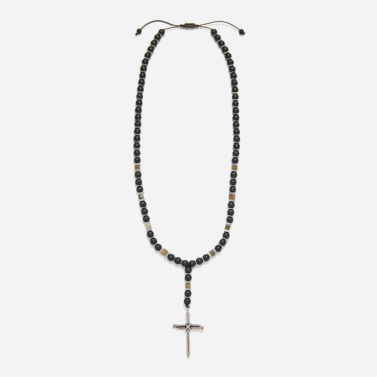 Handmade Rosary Necklace for Men with Onyx