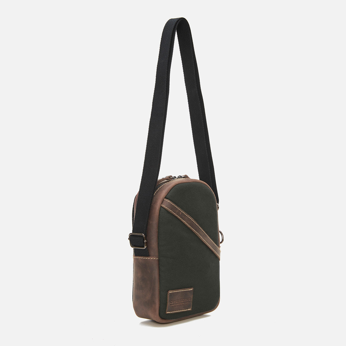 Οβάλ Δερμάτινη Crossbody Τσάντα