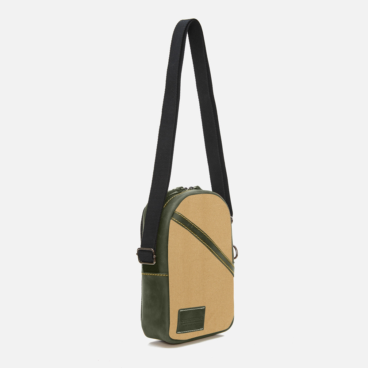 Οβάλ Δερμάτινη Crossbody Τσάντα