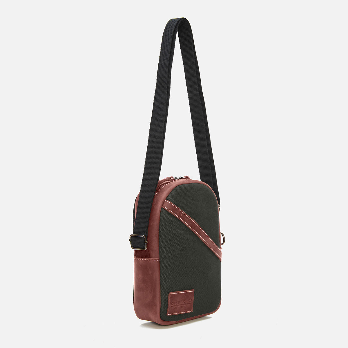 Οβάλ Δερμάτινη Crossbody Τσάντα