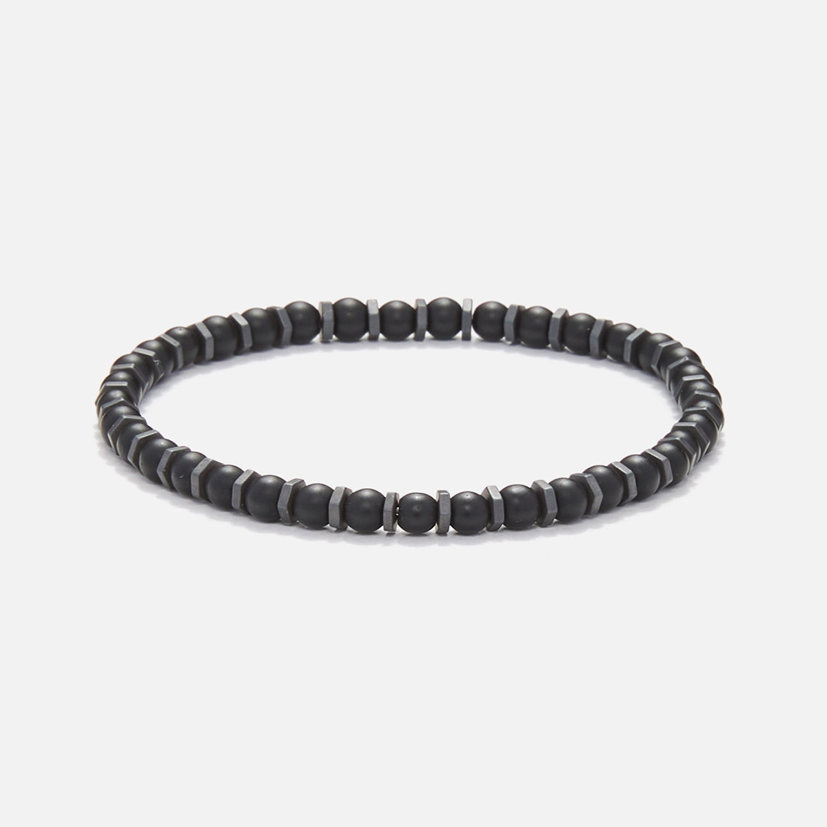 Handmade Bracelet For Men with Onyx & Hematite
