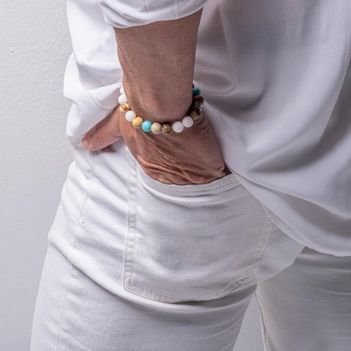 Handmade Bracelet For Men with Jasper & Onyx