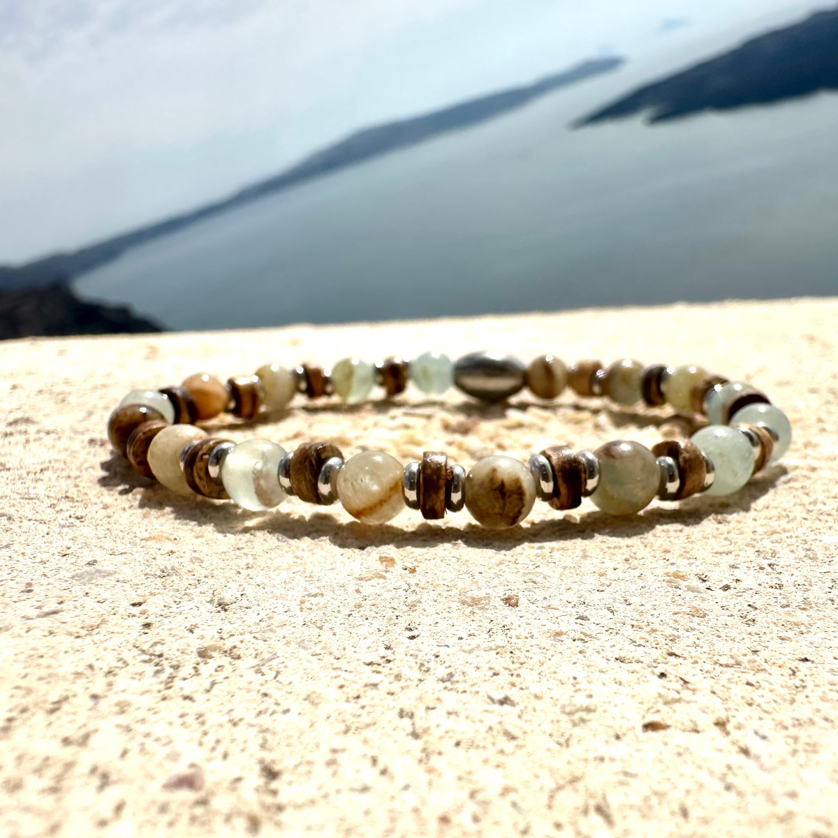 Men's Handmade Bracelet with Blue Calcite