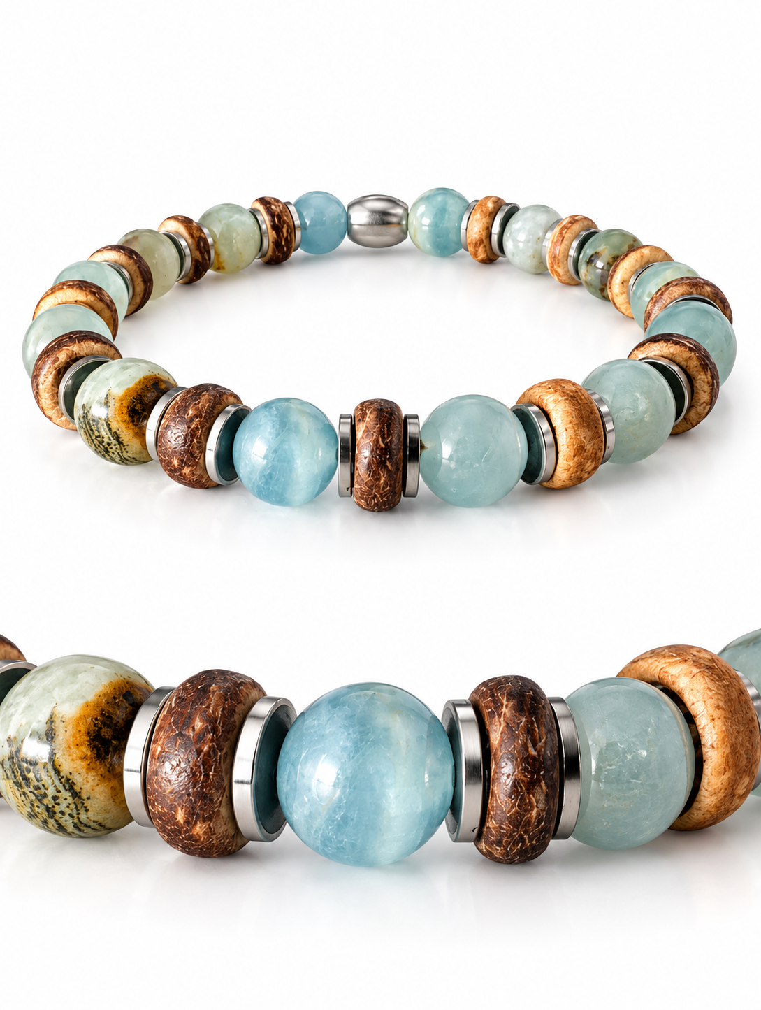 Men's handmade bracelet with blue Calcite