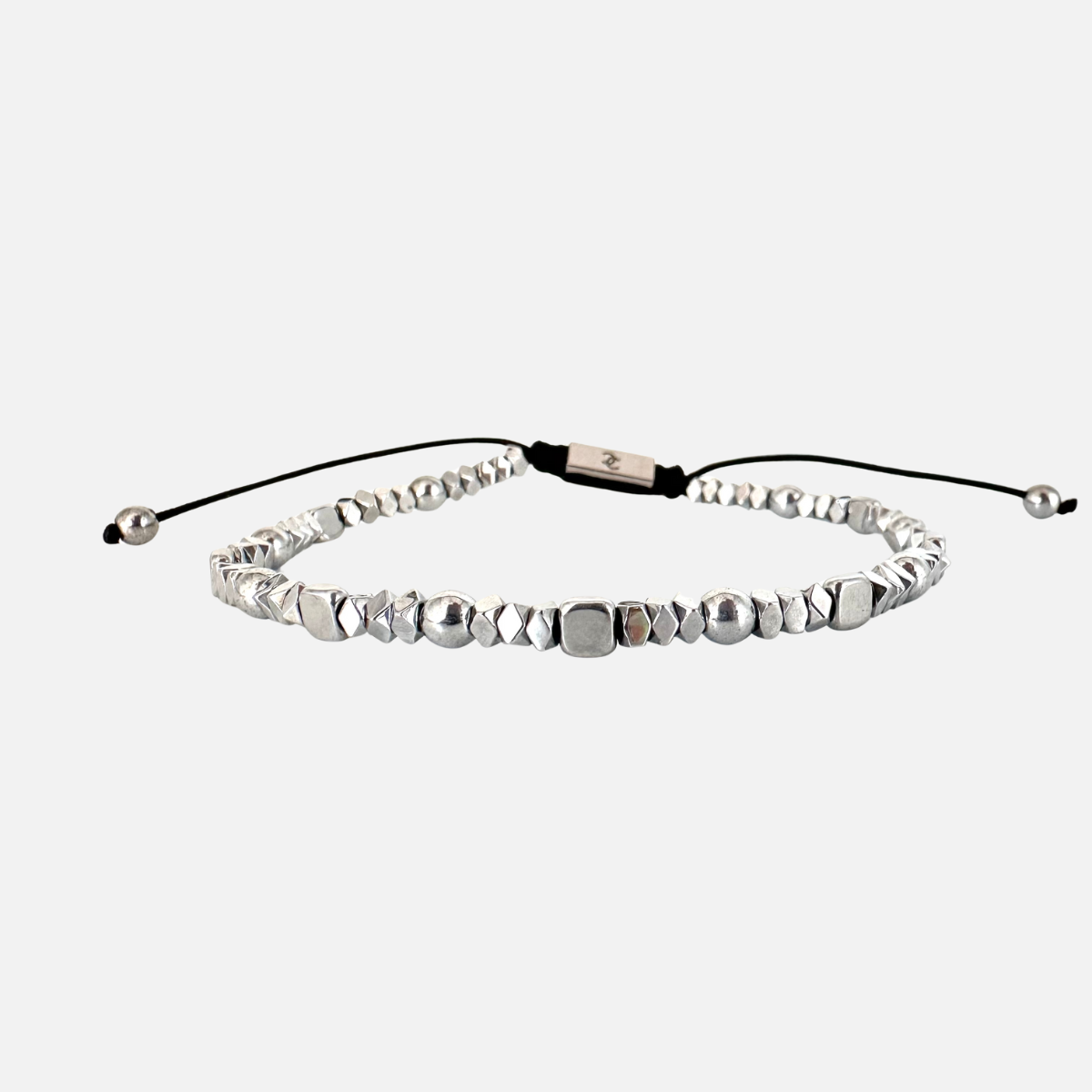 Men's Handmade Bracelet with Silver Hematites.
