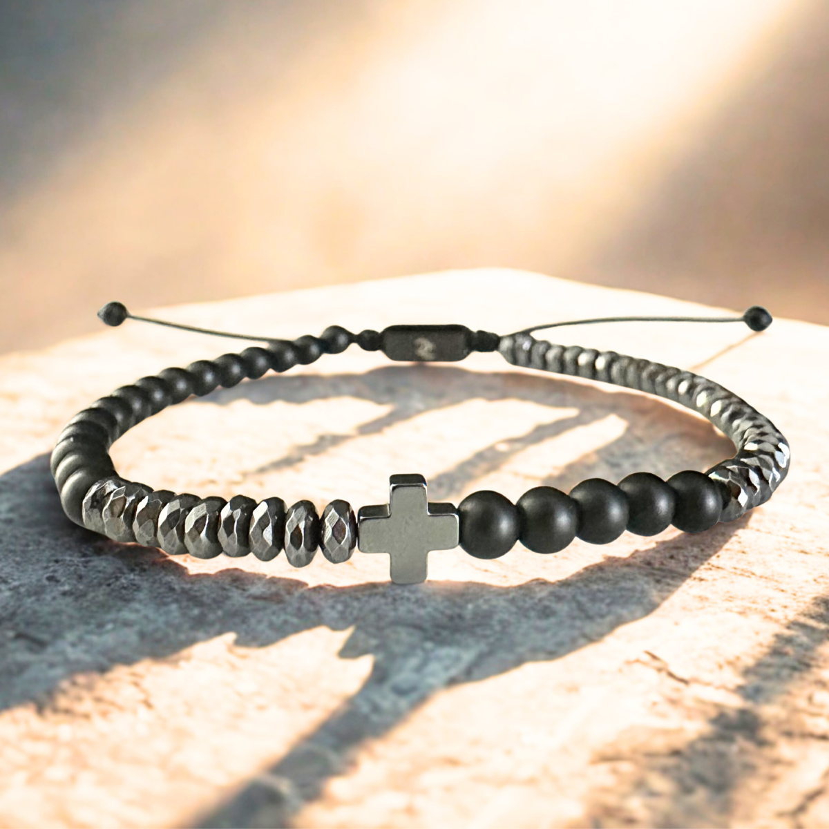 Men's Handmade Bracelet with Cross