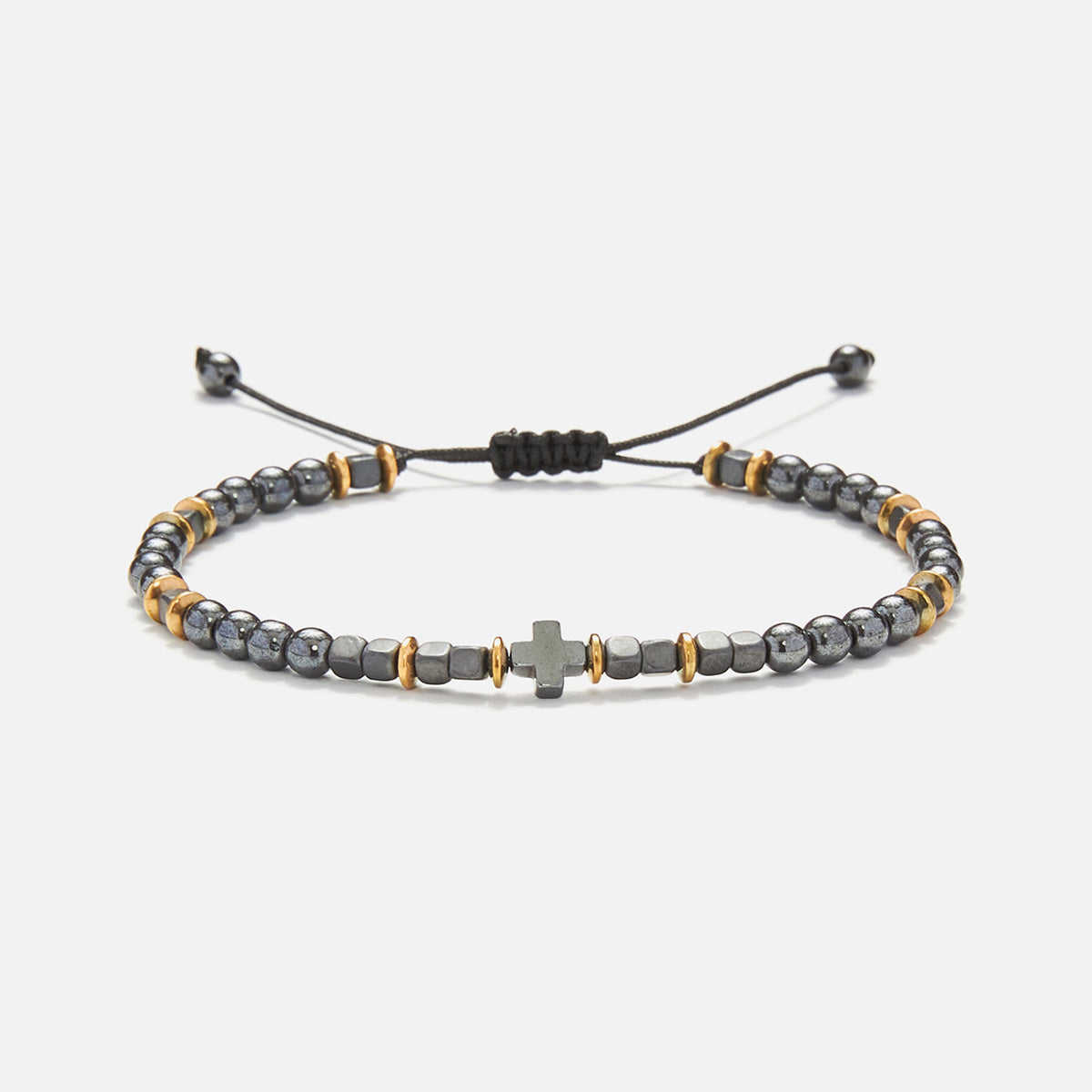 Handmade Bracelet for Men with Cross Hematite