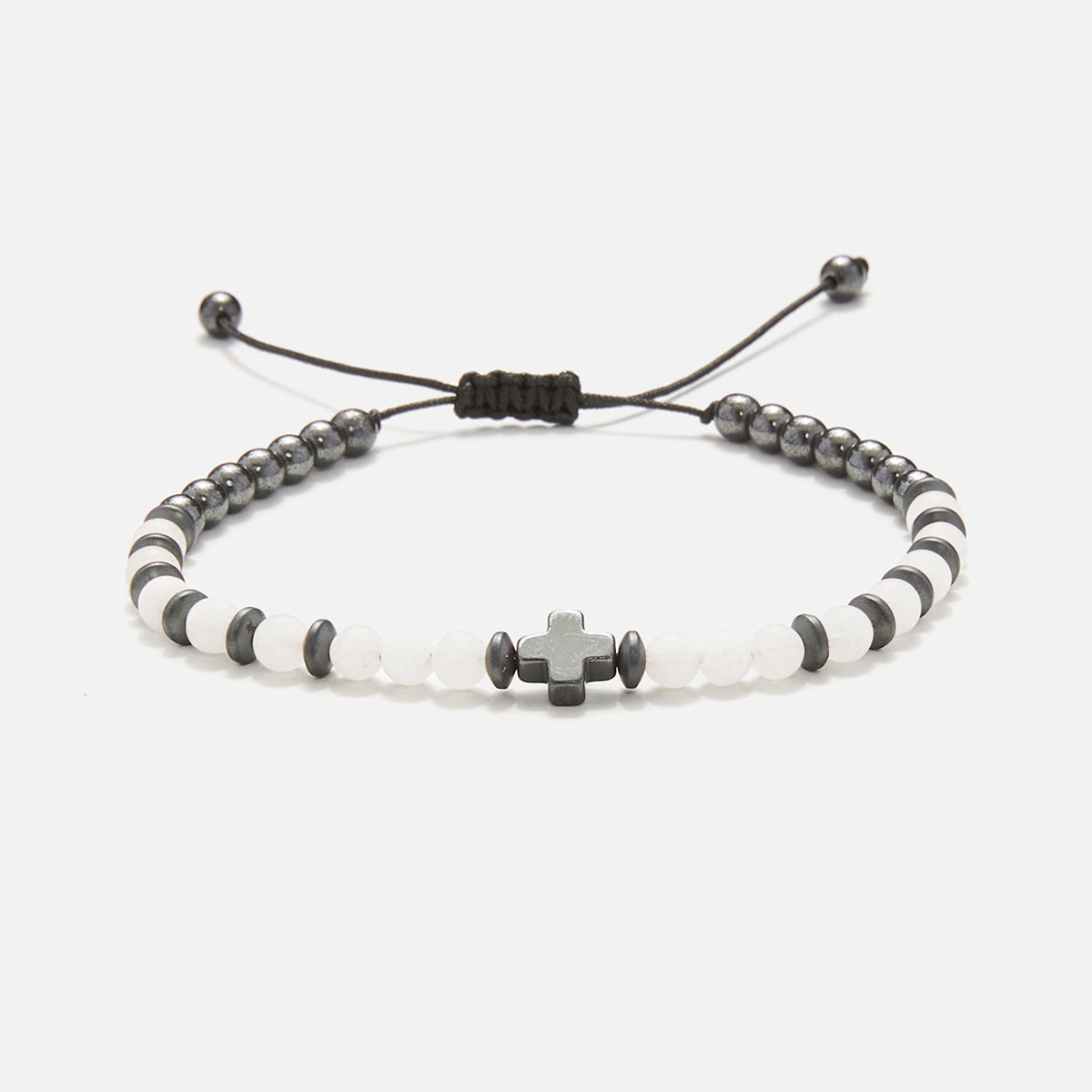 Handmade Bracelet for Men with Cross & Agate