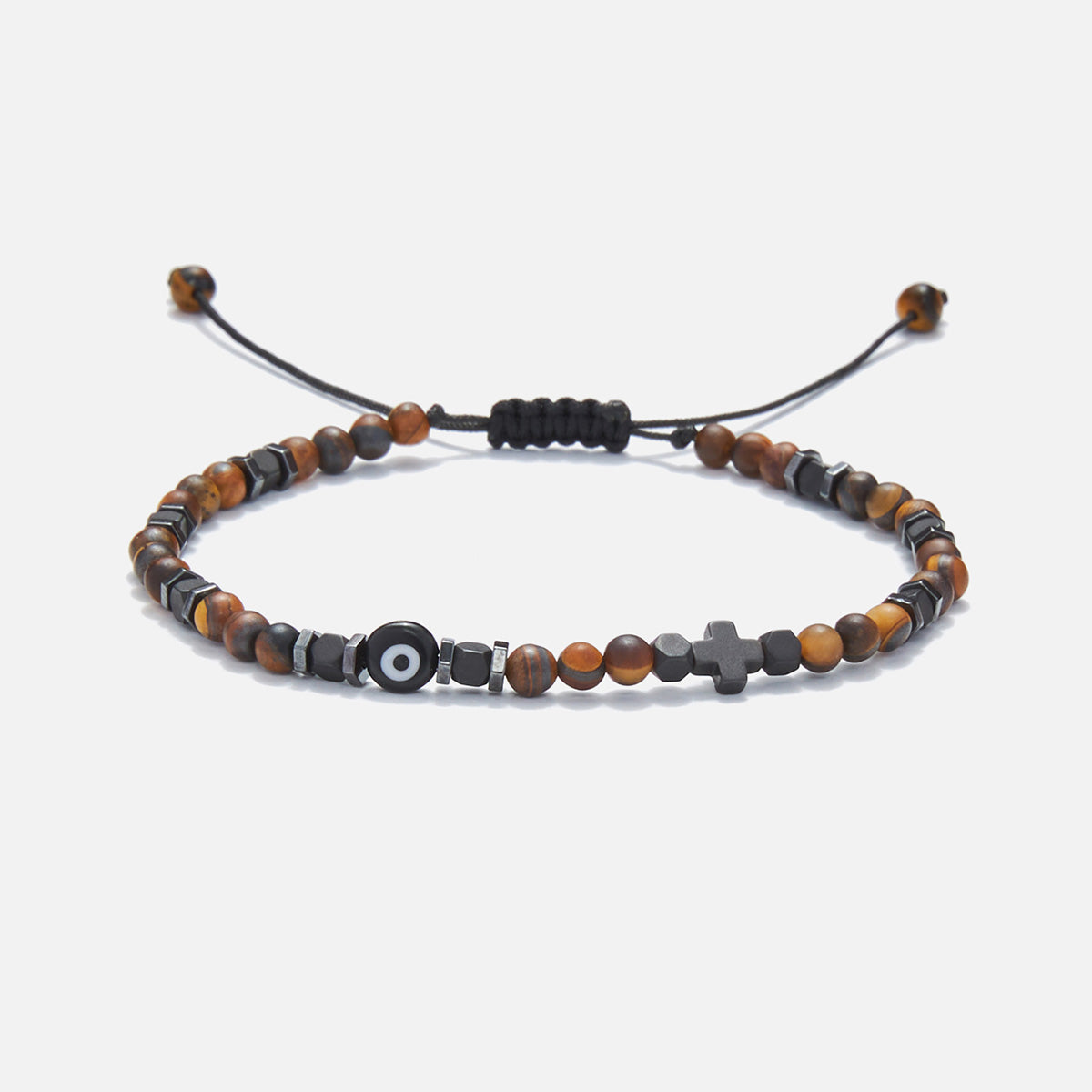 Handmade Bracelet For Men with Tiger’s Eye & Evil Eye