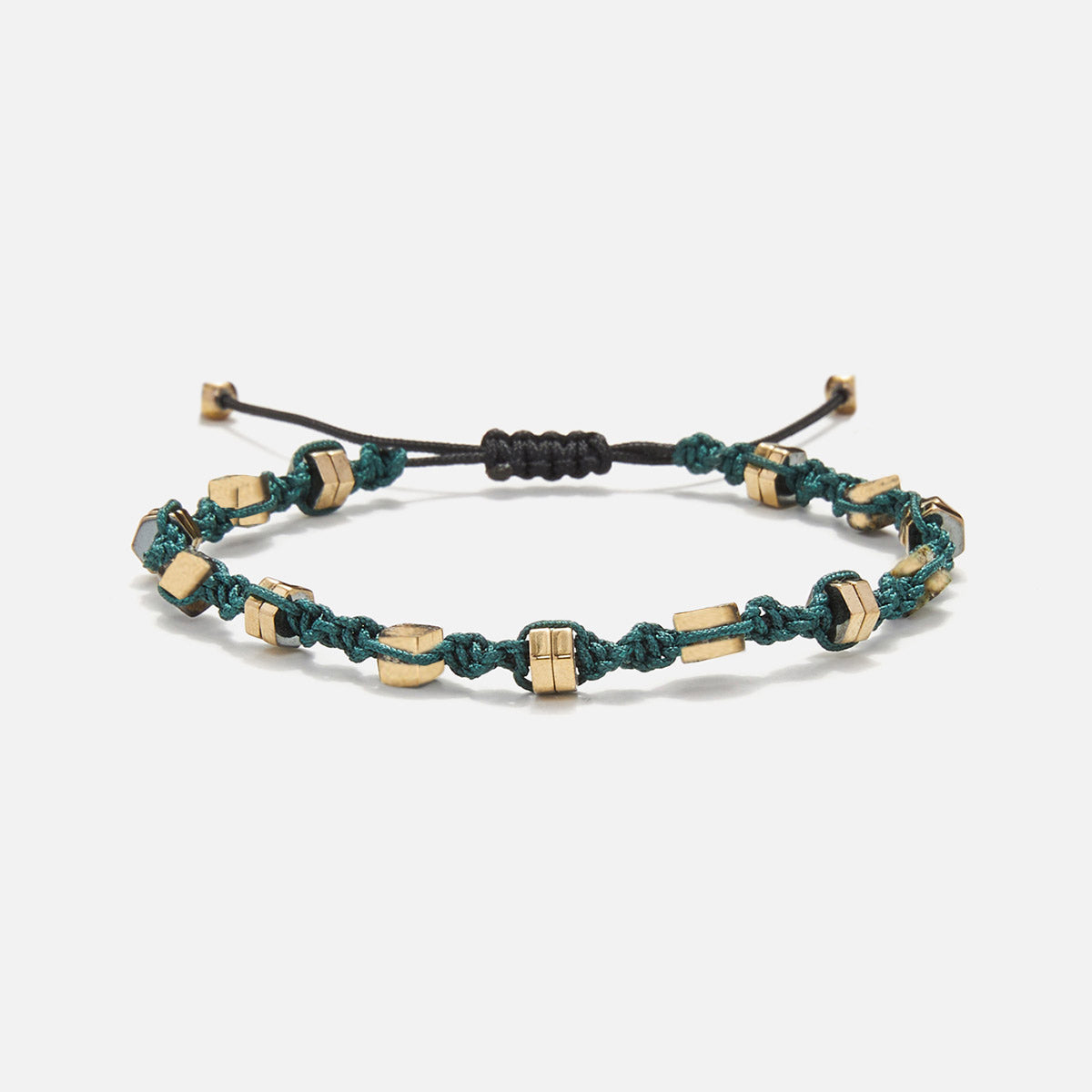Handmade Knitted Bracelet for Men with Agate