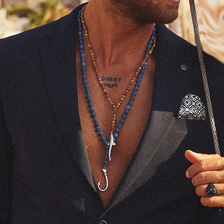 Handmade Rosary Necklace for Men with Jasper