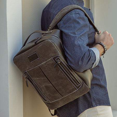 Square Leather BackPack
