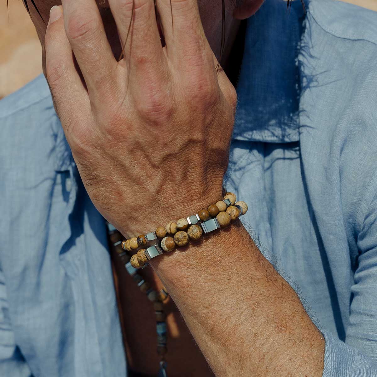 Handmade Bracelet For Men with Jasper