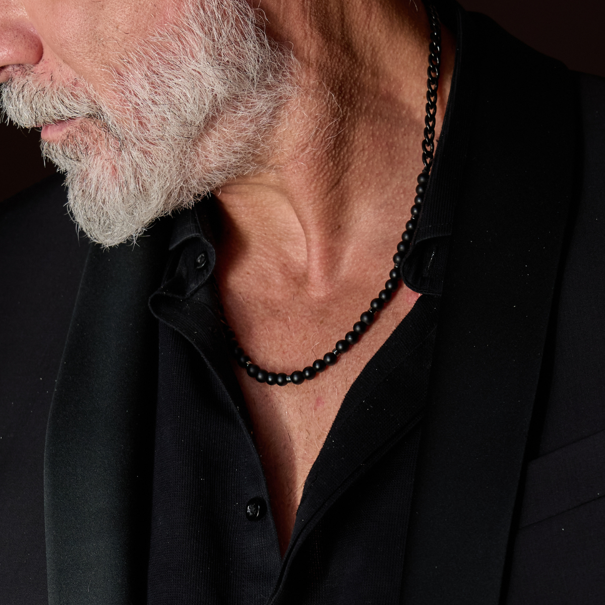 Handmade Necklace for Men with Onyx & Chain
