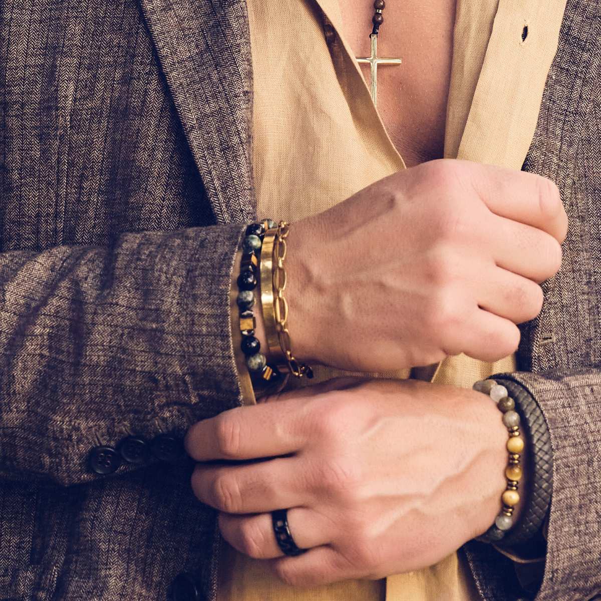 Handmade Bracelet For Men with Agate