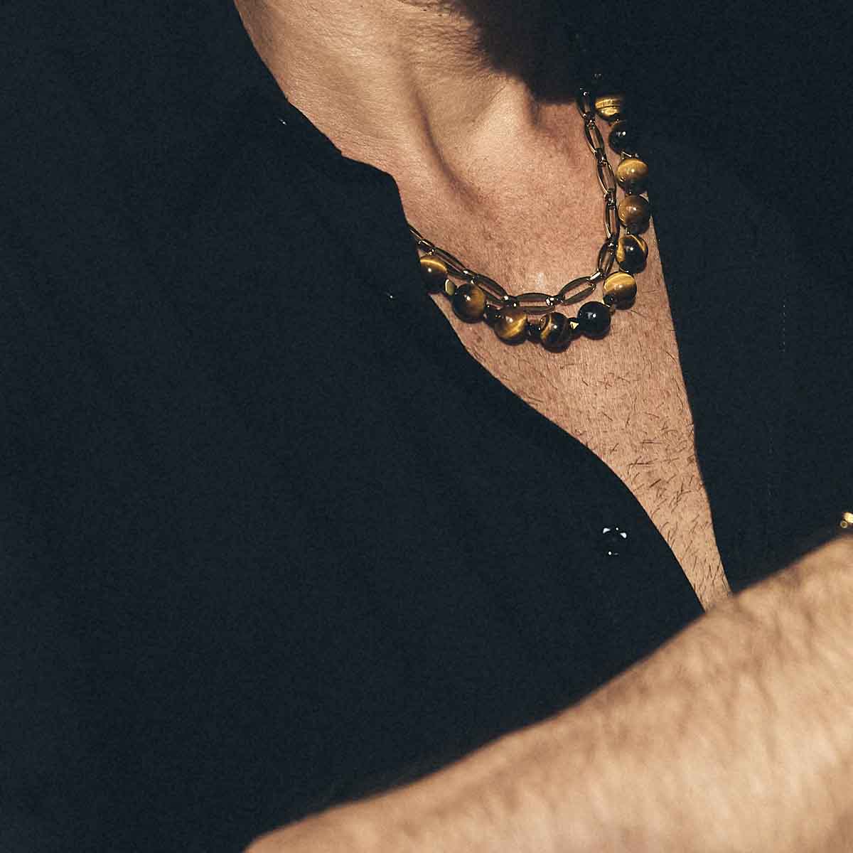 Handmade Necklace for Men with Tiger's Eye