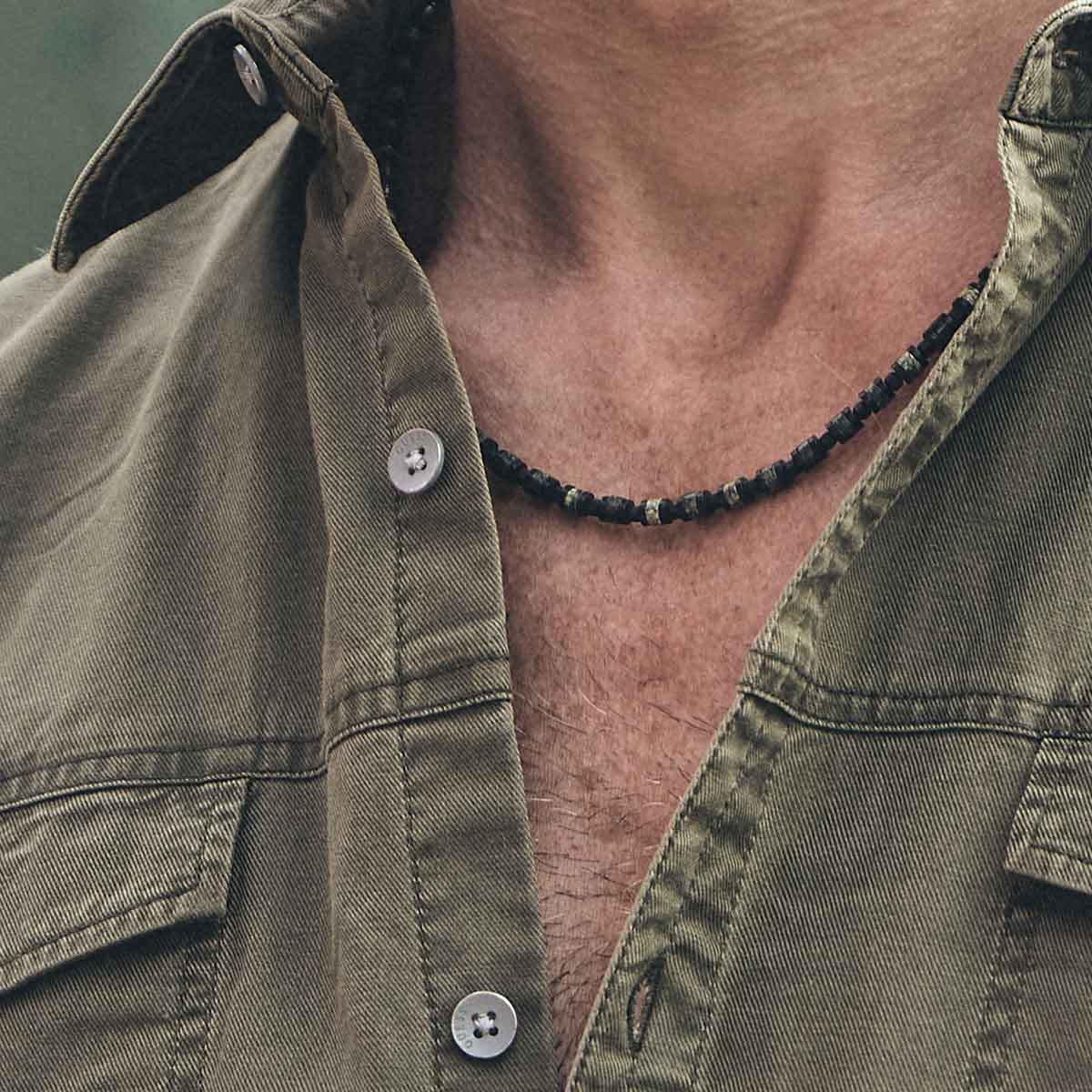 Handmade Necklace for Men with Agate
